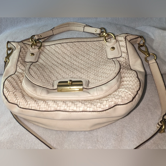 Coach Kristin woven leather satchel crossbody bag. F 23048 - Picture 8 of 13